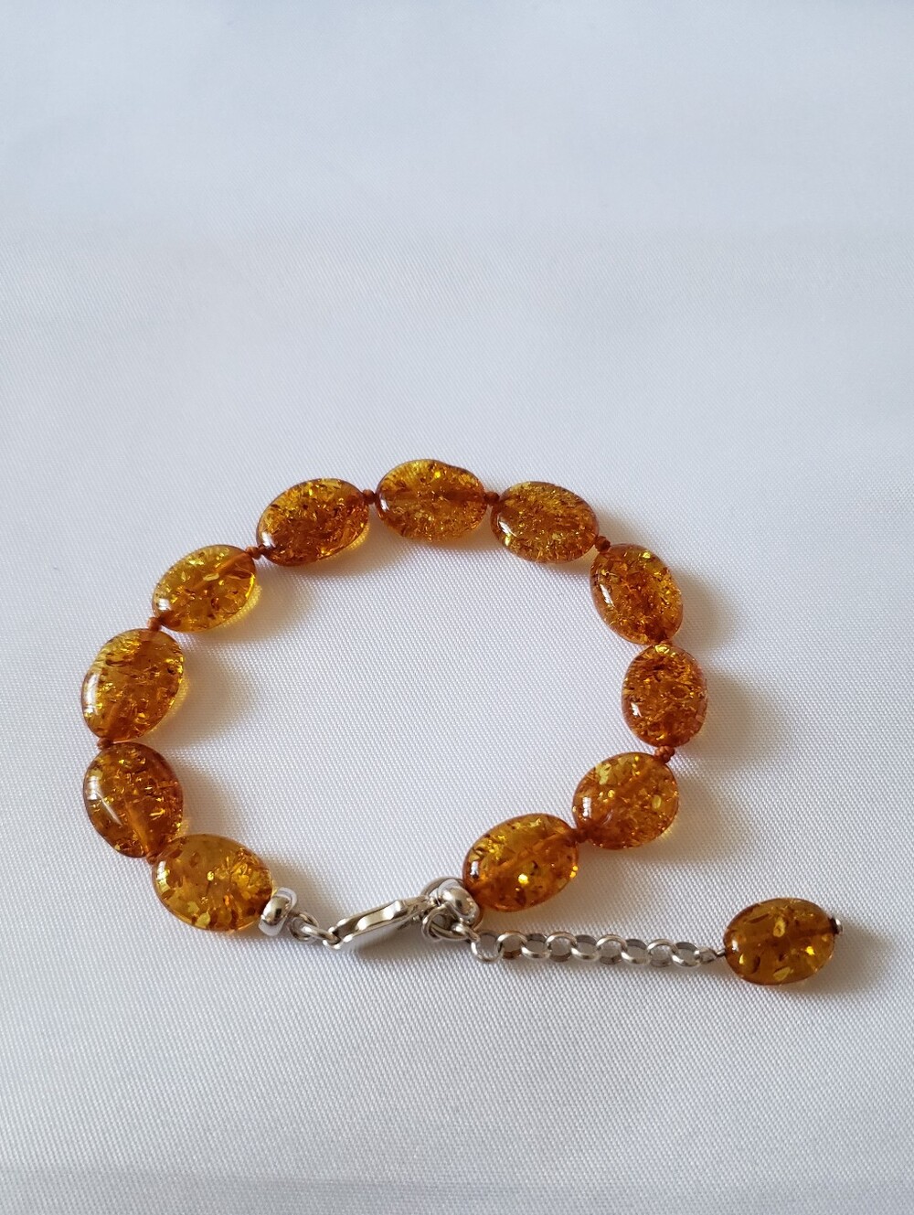 Amber Sterling Silver Bracelet